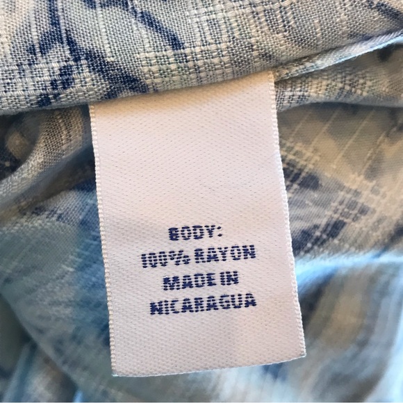 Caribbean Roundtree & Yorke tropical button down short sleeve collared shirt M - Picture 15 of 16